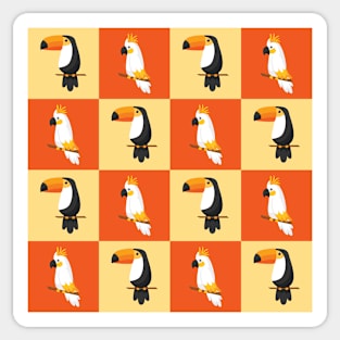 TROPICAL BIRDS - YELLOW & ORANGE PALETTE Sticker